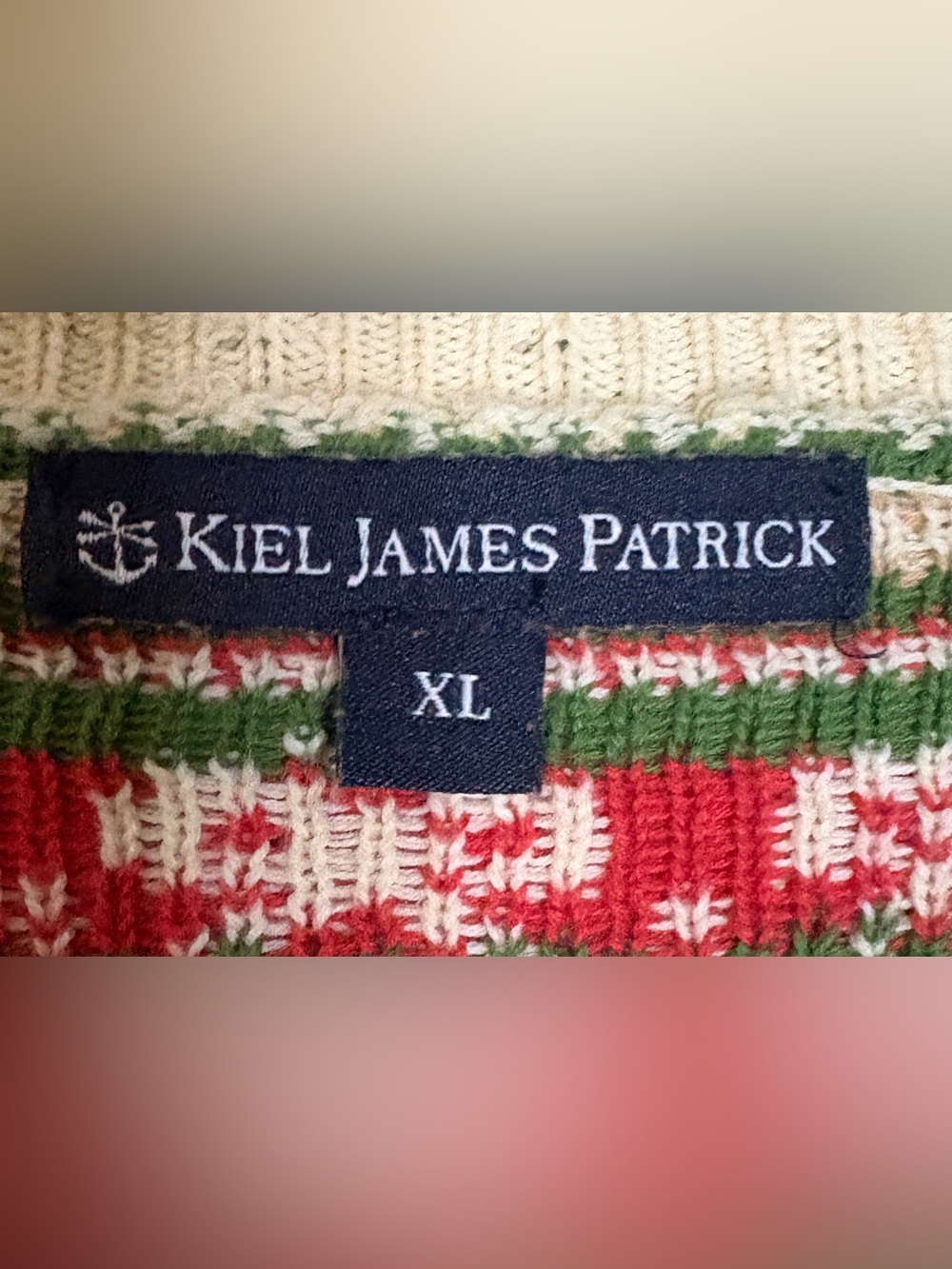 Kiel James Patrick Cream Cardigan with Red Heart & Bow Fair Isle - Picture 7 of 9
